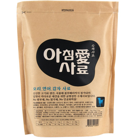 아침애(愛) - 수제사료 오리,연어,감자 1kg (200g ×5개입)