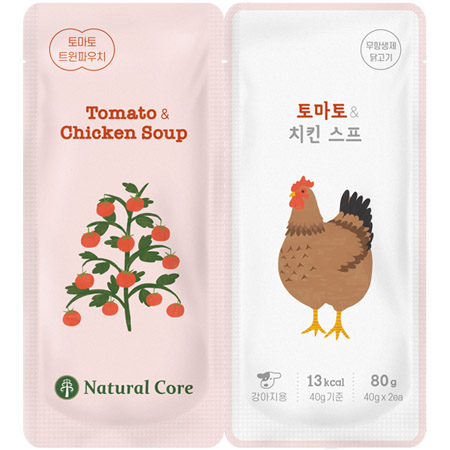 네츄럴코어 - 치킨스프 토마토 트윈파우치 80g