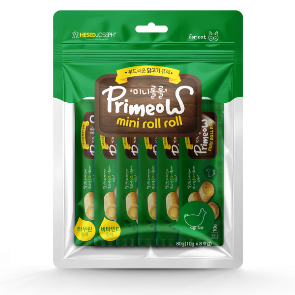 프리미요 - 캣 퓨레 미니롤롤 닭고기 8p