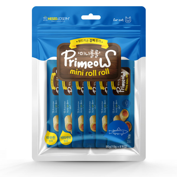 프리미요 - 캣 퓨레 미니롤롤 참치 8p