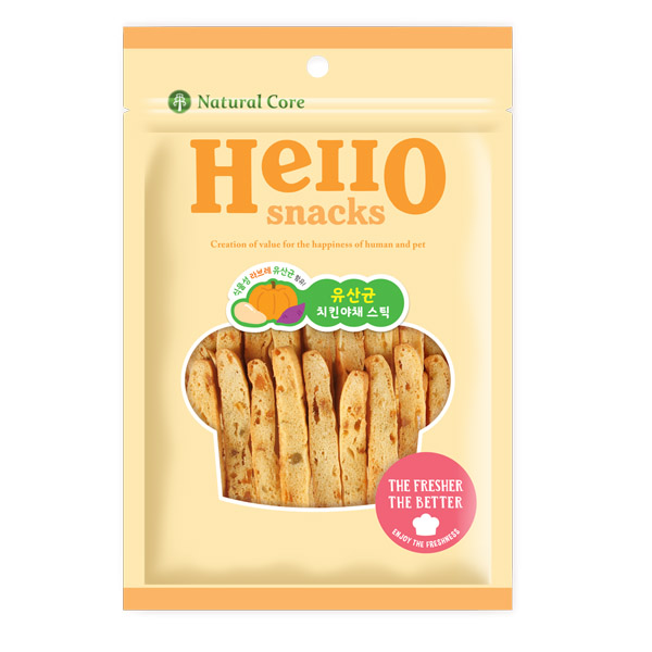 네츄럴코어 - 헬로스낵 유산균 치킨 야채 스틱 40g