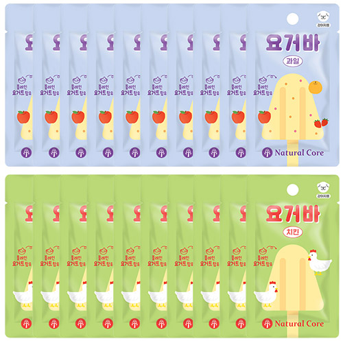 네츄럴코어 - 요거바 혼합 20개셋트 (과일 10 + 치킨 10)