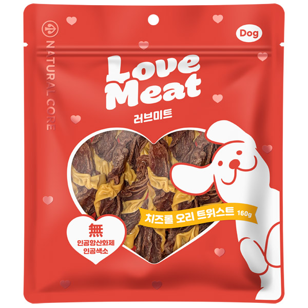 네츄럴코어 - 러브미트 치즈롤 오리 트위스트 사사미 160g