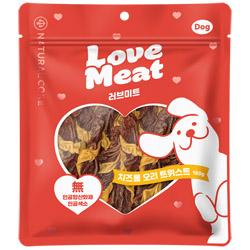 네츄럴코어 - 러브미트 치즈롤 오리 트위스트 사사미 160g