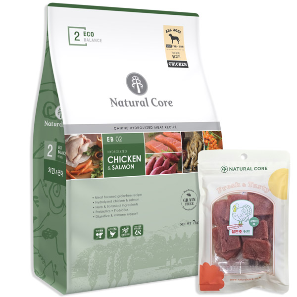 네츄럴코어 - 에코발란스2 치킨&연어 7kg + 칠면조커트 90g