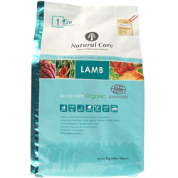 네츄럴코어 - 70% 유기농 에코1 (양고기/전연령견) 작은입자 2kg + 순육포 치킨 슬라이스300g - 1개증정