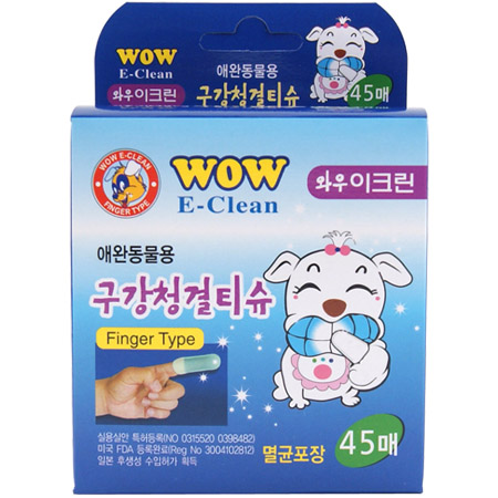 와우(WOW) 이크린 구강청결 티슈 45매 (민트향)