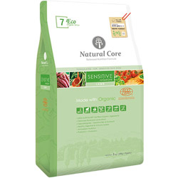 네츄럴코어 - 70% 유기농 에코7 센시티브 솔루션 (양고기) 작은입자 1kg + 순육포 치킨 슬라이스300g - 1개증정