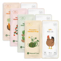 네츄럴코어 - 치킨스프 트윈파우치 80g x 4종 묶음셋트
