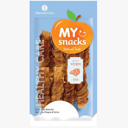 네츄럴코어 - 마이스낵 콜라겐 치킨말이 (연어) 53g 