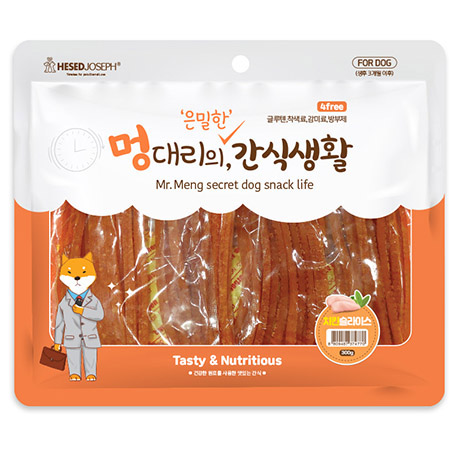 멍대리의 은밀한 간식생활 - 치킨 슬라이스 (습식) 300g x 5개 묶음셋트