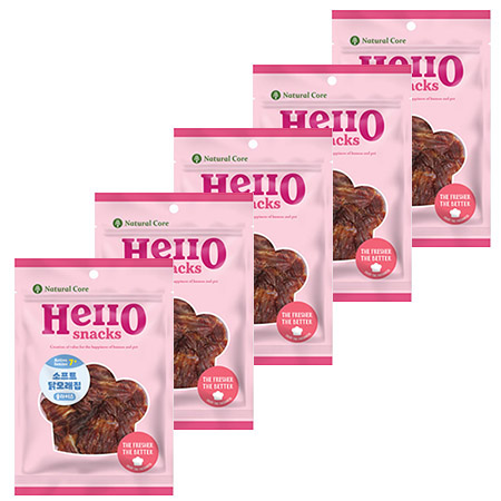 네츄럴코어 - 헬로스낵 소프트 닭모래집 30g x 5개 묶음셋트