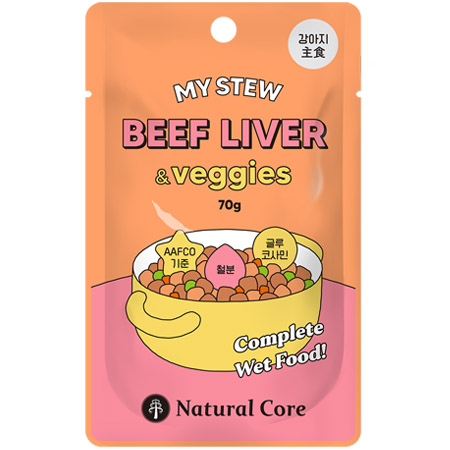 네츄럴코어 - 강아지 주식 파우치 마이스튜 소간&야채 70g x 14개 묶음셋트