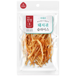 피니키 - 국내산 수제간식 부드러운 돼지귀 슬라이스 80g