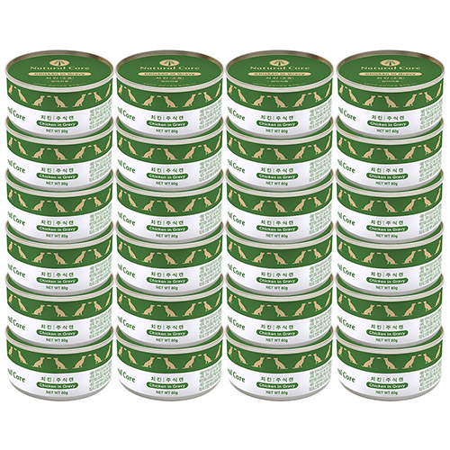네츄럴코어 - 강아지 주식 치킨 캔 80g - 1박스(24개)