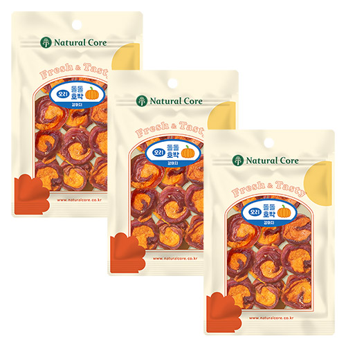 네츄럴코어 - 오리 돌돌 호박 60g x 3개 묶음셋트