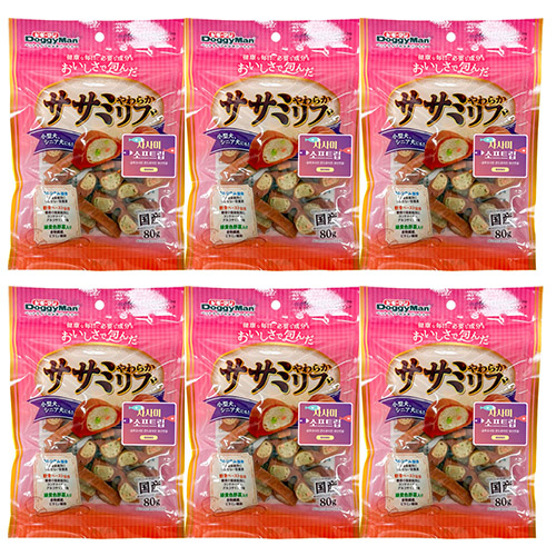 도기맨 사사미소프트립(칼슘/야채) 80g x 6개묶음셋트
