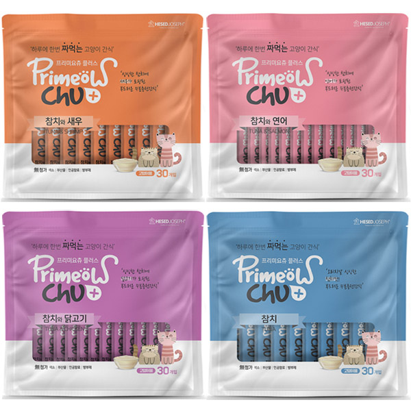 프리미요츄 - 플러스 짜먹는 고양이간식 츄루 30p x 4종 혼합셋트