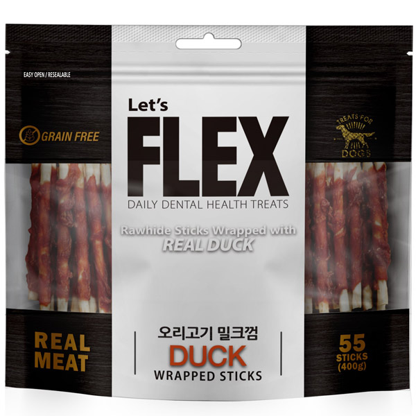 렛츠플렉스 - 오리고기 밀크껌 400g (55개입)