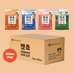 네츄럴코어 - 고양이 스낵 캣쵸 4종혼합 1kg (100개입)